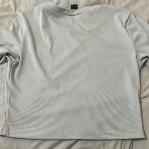 White Ribbed Tee Crop Top